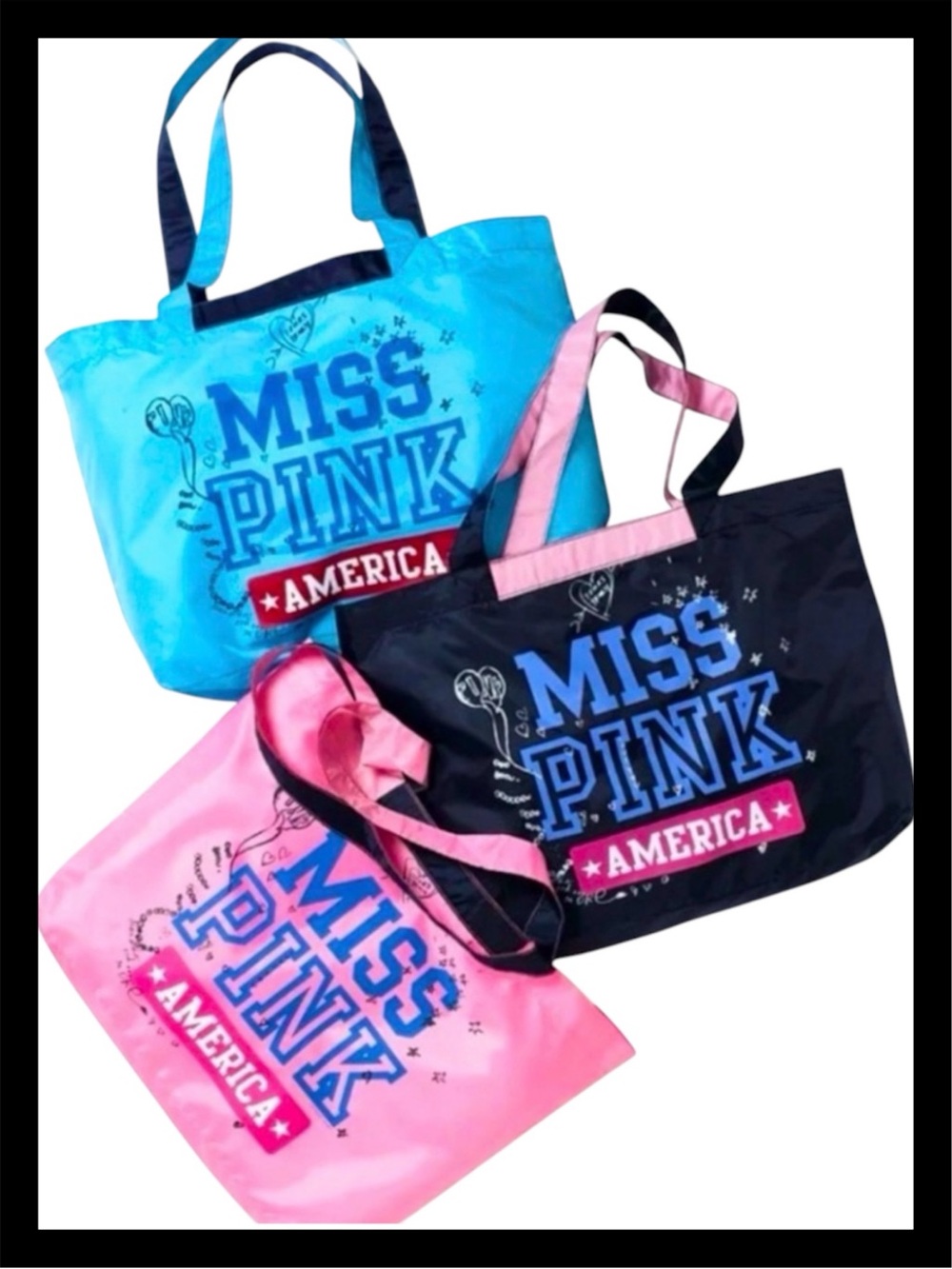 💕ⓅⒾⓃⓀ ⓋⓈ VINTAGE/RARE/HTF Miss PINK America Tote Bag✨EUC✨💕